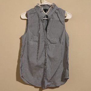 Ann Taylor - Ruffle Stripe Blouse (Size XS)